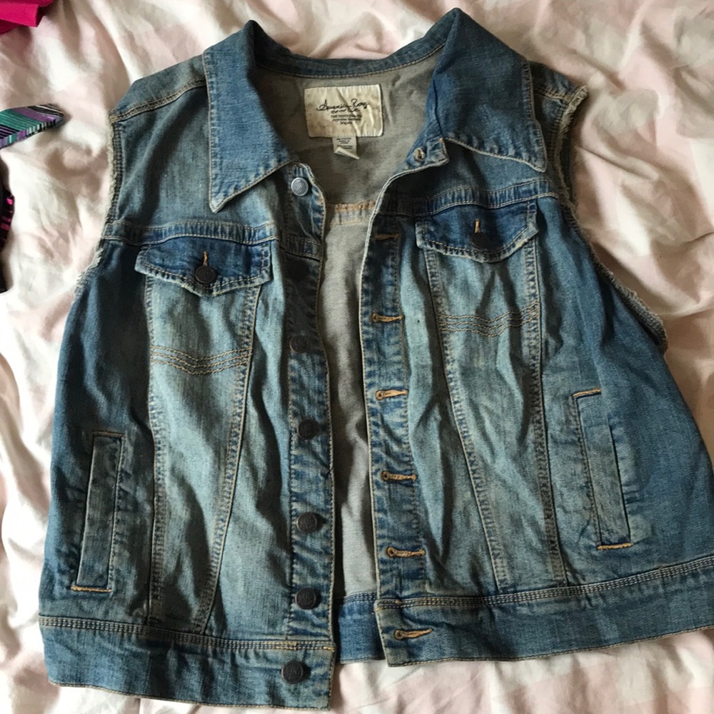 Vintage look denim vest